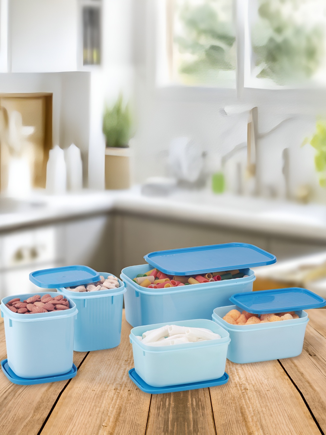 

JOYO Blue 5 Pieces Dishwasher Safe Lunch Box