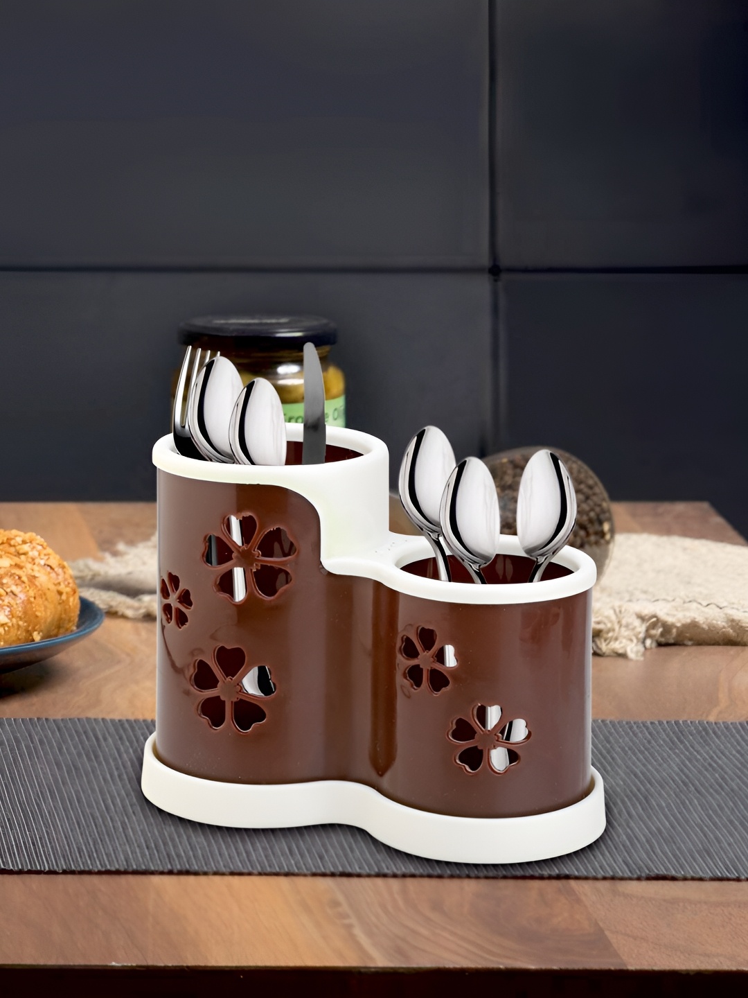 

JOYO Brown Dishwasher Safe Cutlery Holder