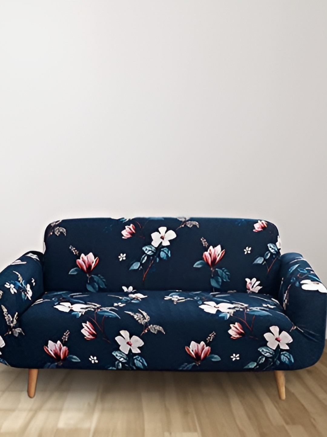 

TONY STARK Blue 3 Seater Floral Sofa Cover With Arms