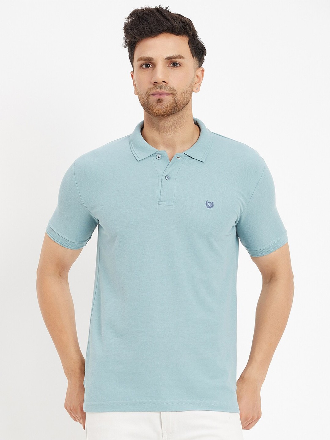 

Duke Polo Collar Slim Fit Cotton T-shirt, Blue