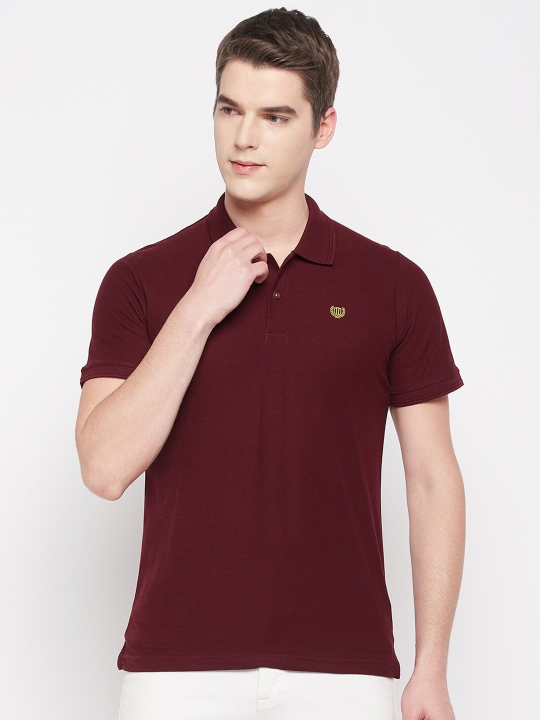 

Duke Polo Collar Slim Fit Cotton T-shirt, Maroon