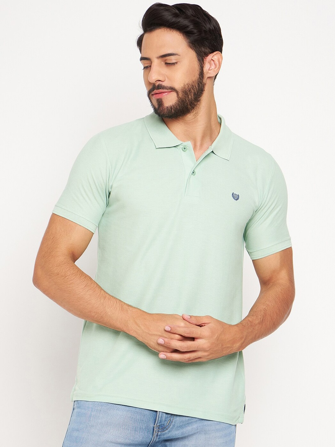 

Duke Polo Collar Slim Fit Cotton T-shirt, Green