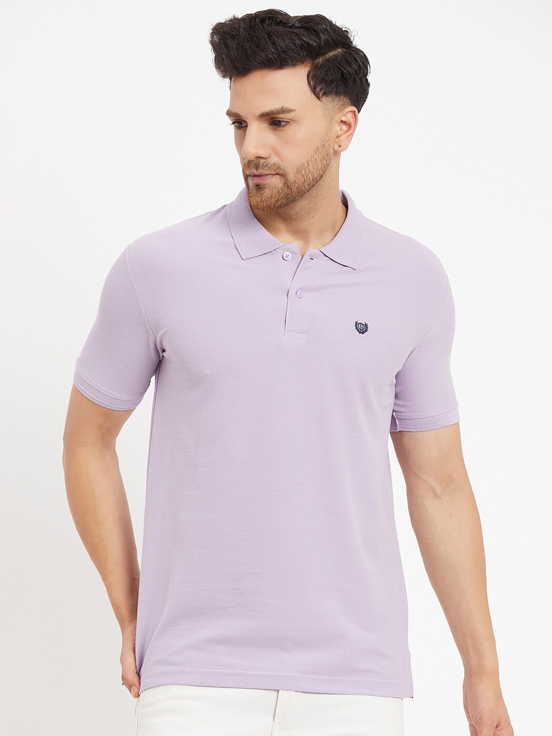 

Duke Polo Collar Slim Fit Cotton T-shirt, Purple