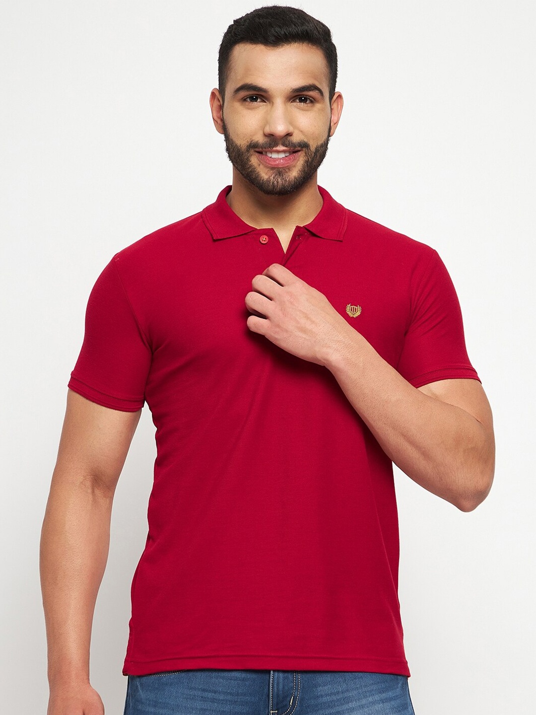 

Duke Polo Collar Slim Fit Cotton T-shirt, Red