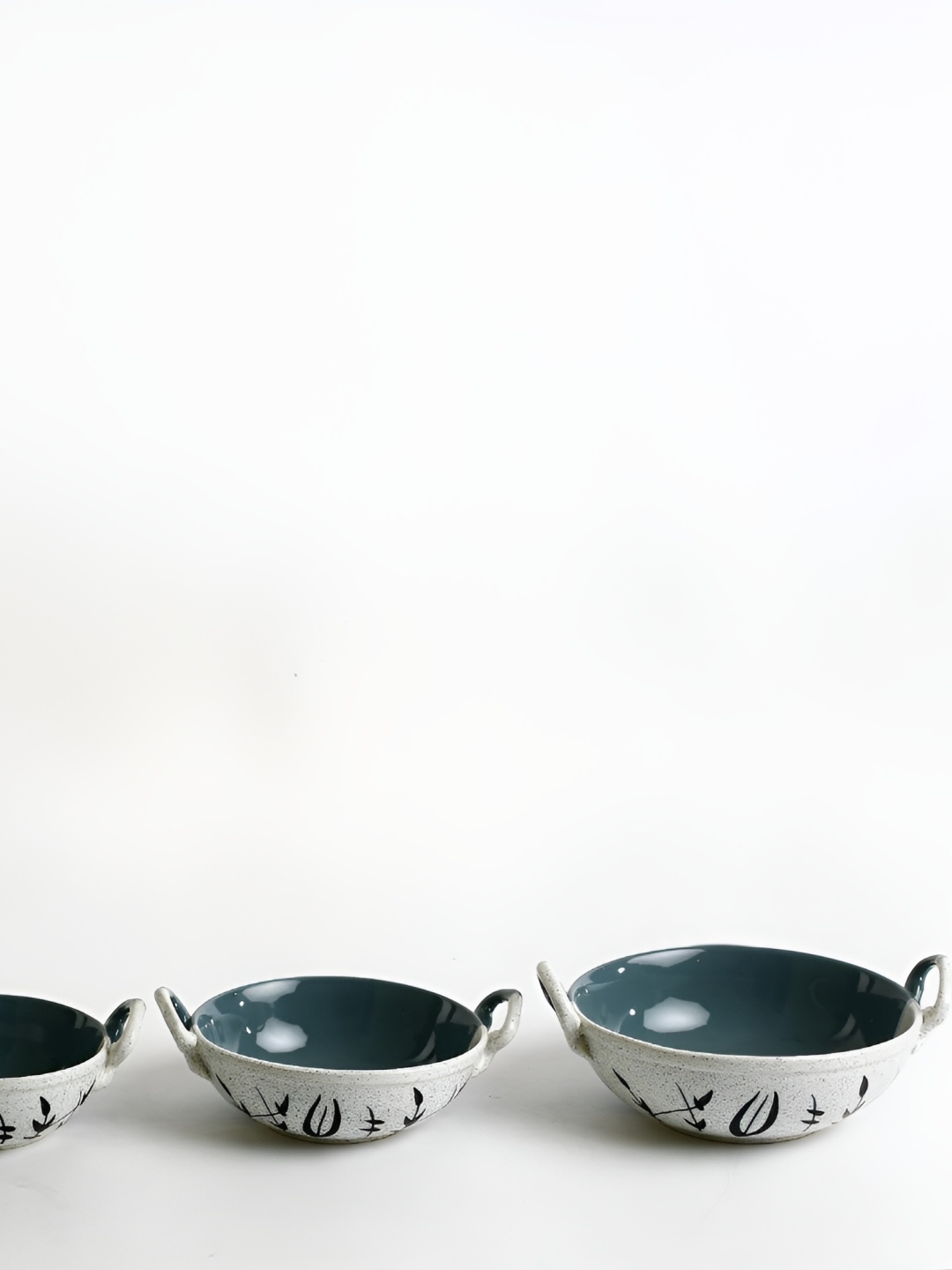 

caffeine Green 3Pieces Ceramic Floral Serving Casserole