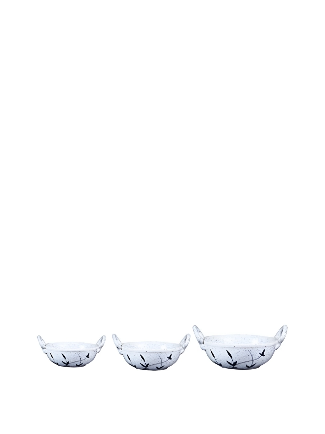 

caffeine White 3Pieces Ceramic Printed Serving Casserole