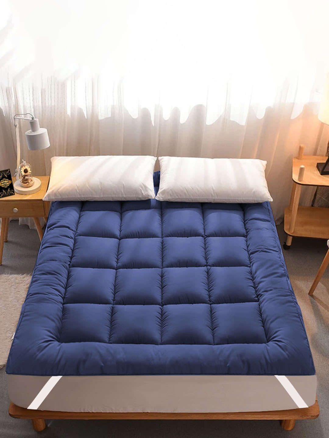 

Adbeni Navy Blue 600 GSM Microfiber Breathable Mattress Protector