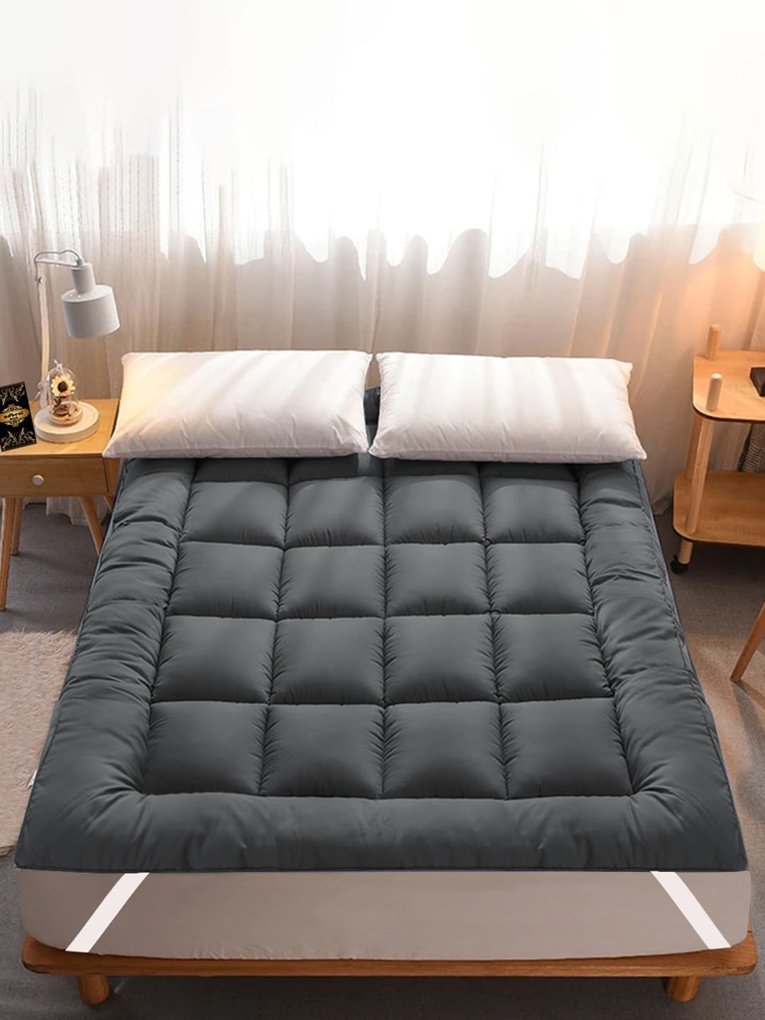 

Adbeni Grey 600 GSM Microfiber Quilted Breathable Mattress Protector