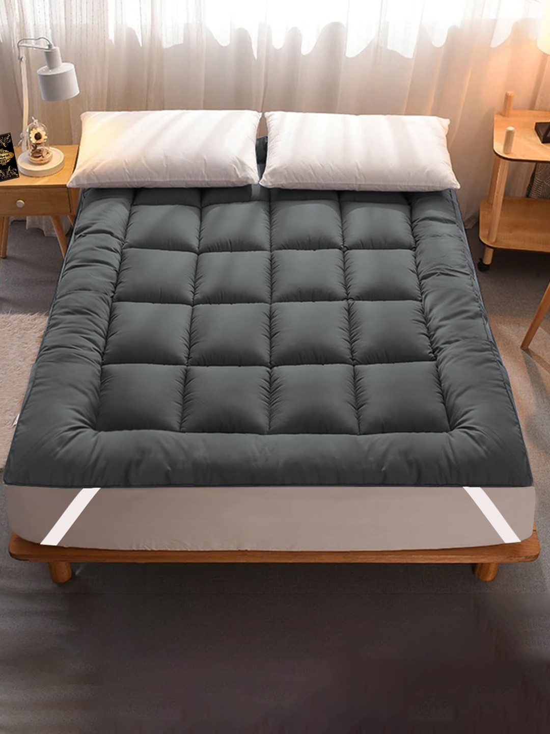 

Adbeni Grey 600 GSM Microfiber Quilted Breathable Mattress Protector