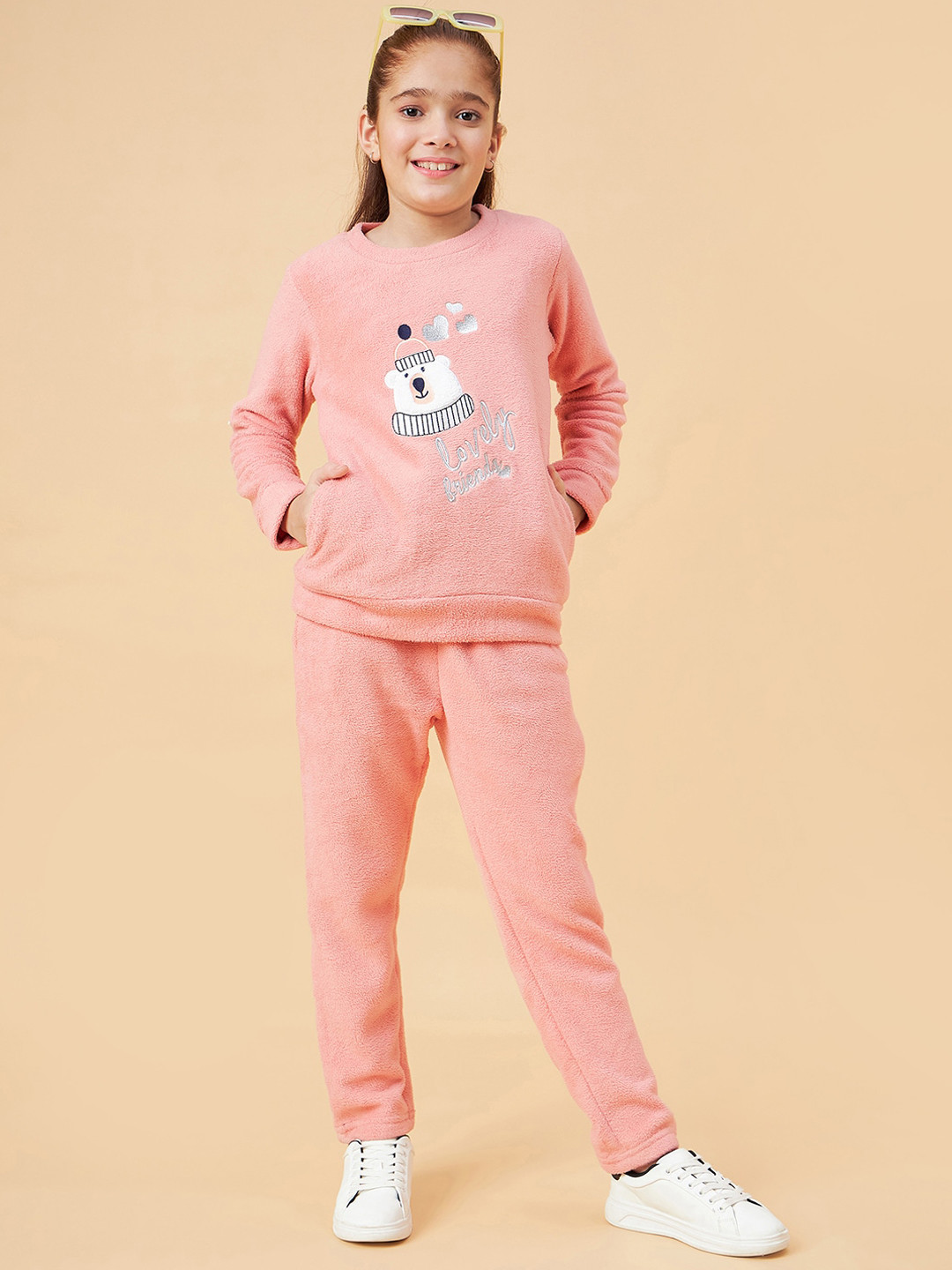 

Ben & Joe Girls Printed Sweatshirt With Trousers, Pink