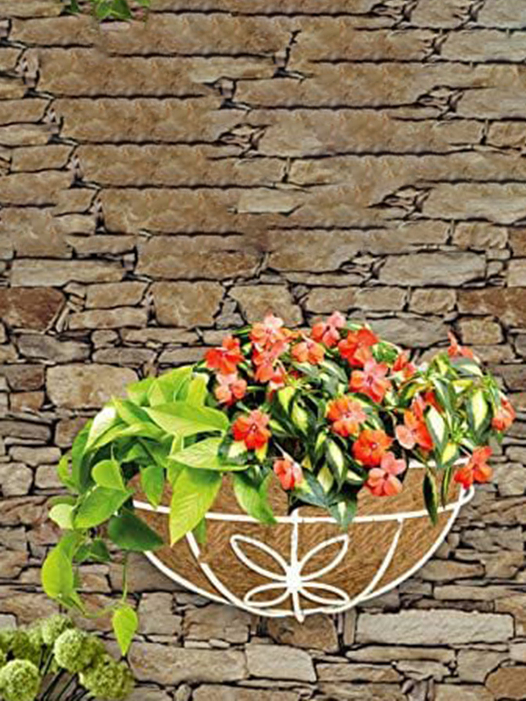 

Garden Deco White 6 Pieces Flower Design Metal Planters, Blue