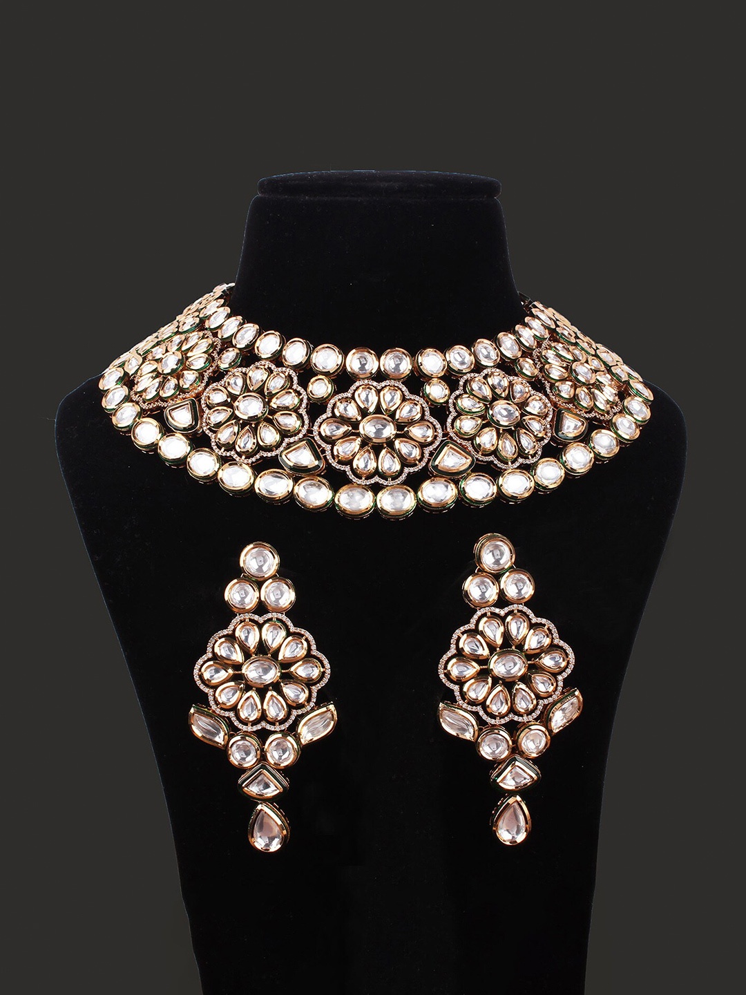 

Mirana Gold-Plated American Diamond Studded Jewellery Set