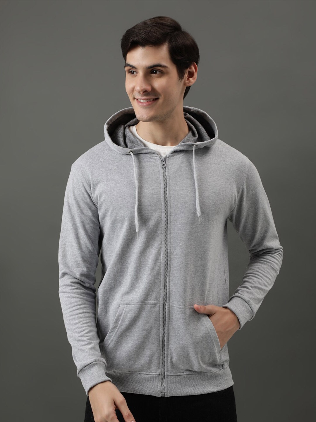 

ADRO Hooded Cotton Sweatshirt, Grey