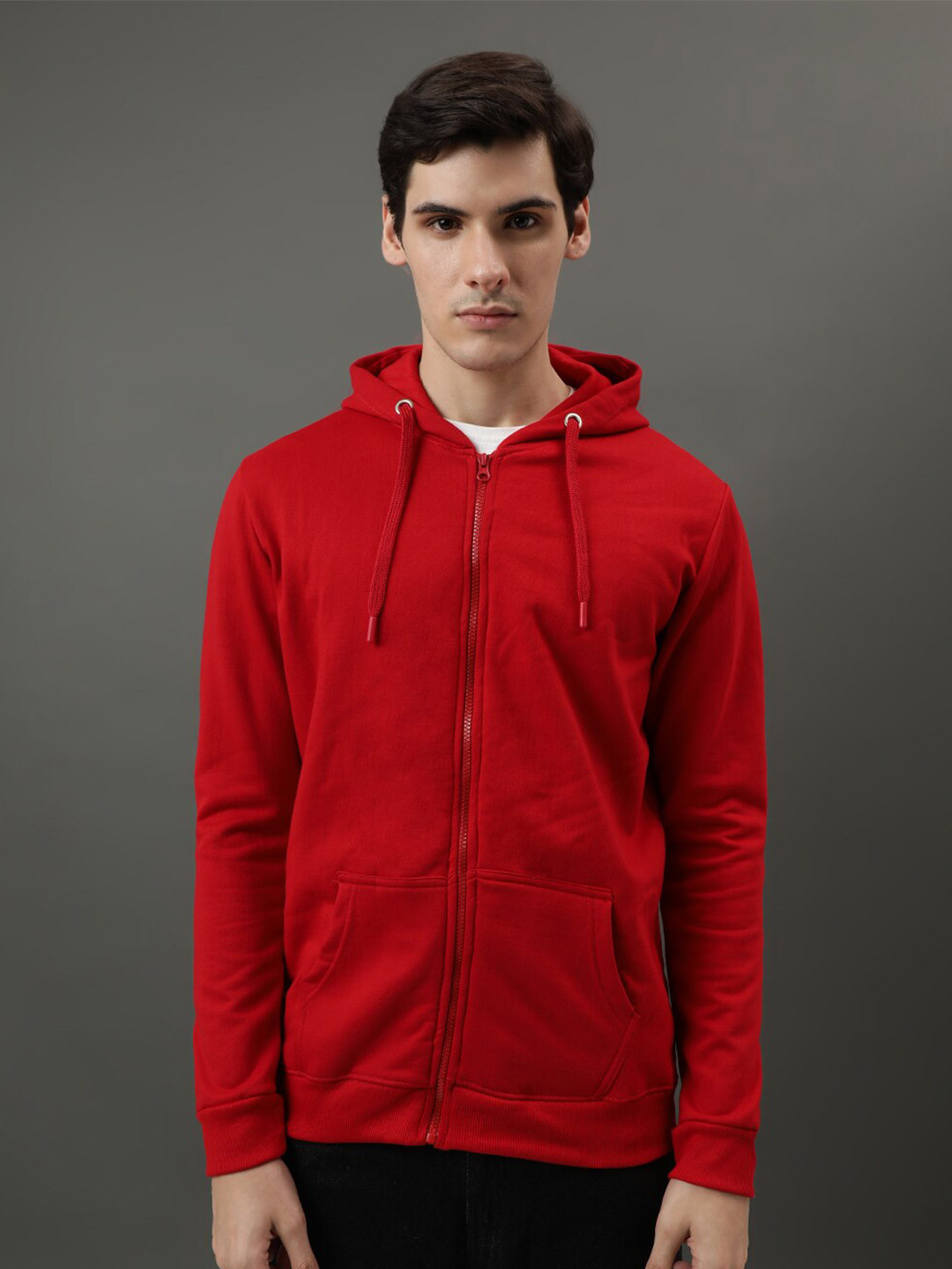 

ADRO Hooded Cotton Sweatshirt, Red