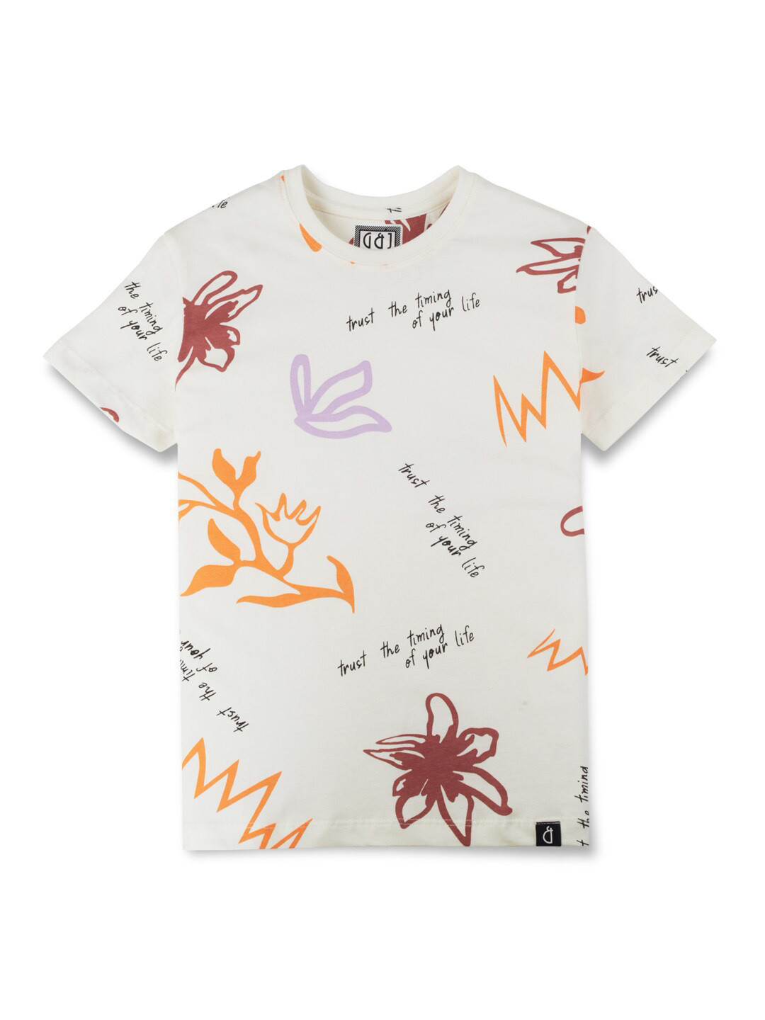 

Gini and Jony Boys Typography Printed Cotton T-Shirt, White