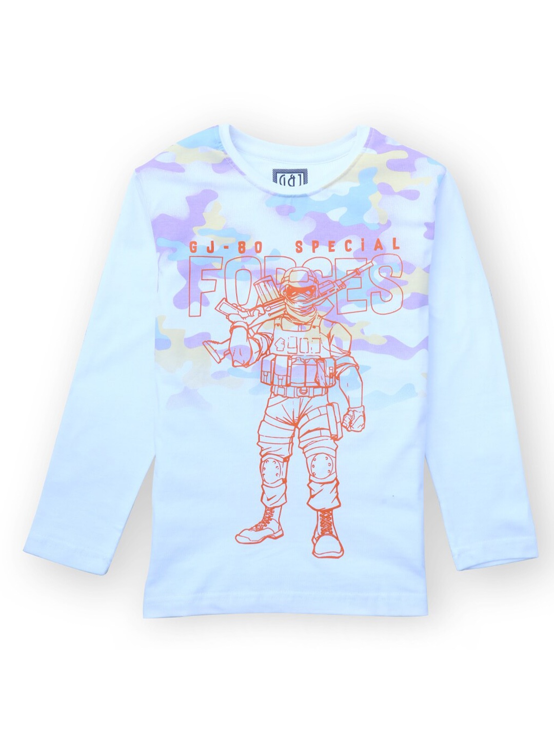

Gini and Jony Boys Graphic Printed Long Sleeve Cotton Regular Fit T-shirt, White