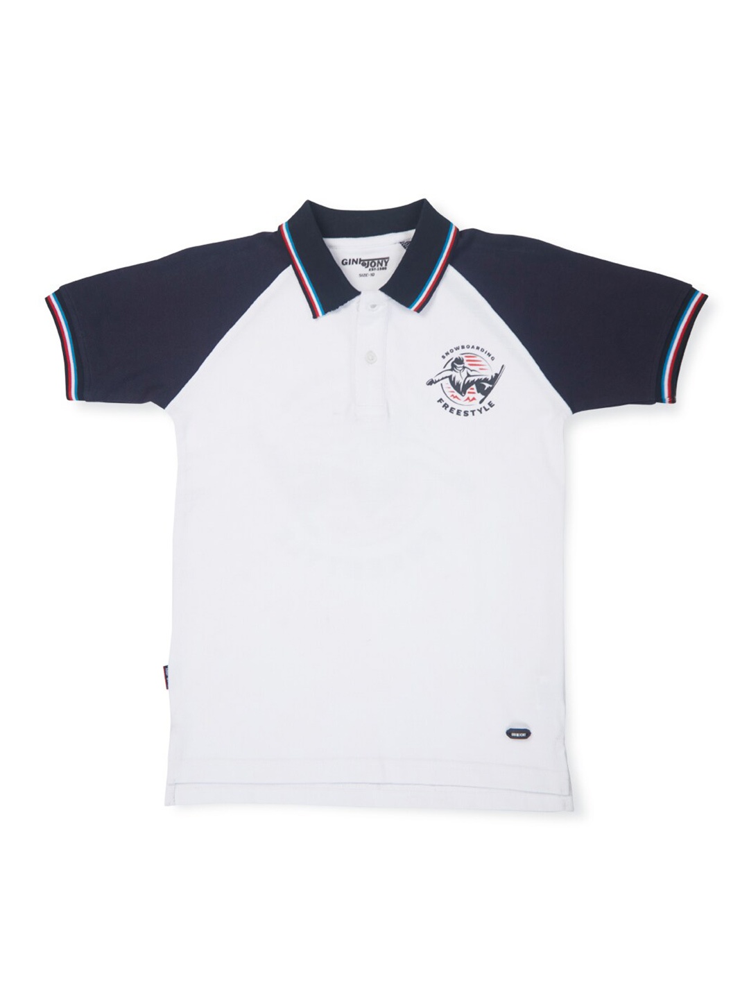

Gini and Jony Boys Cotton Polo Collar T-shirt, White