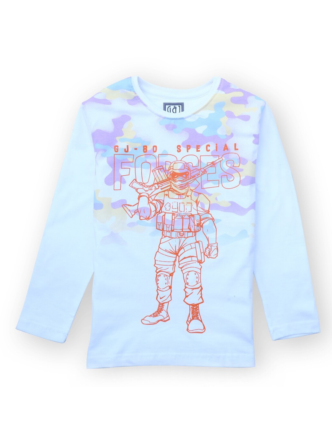 

Gini and Jony Boys Graphic Printed Long Sleeve Cotton Regular Fit T-shirt, White