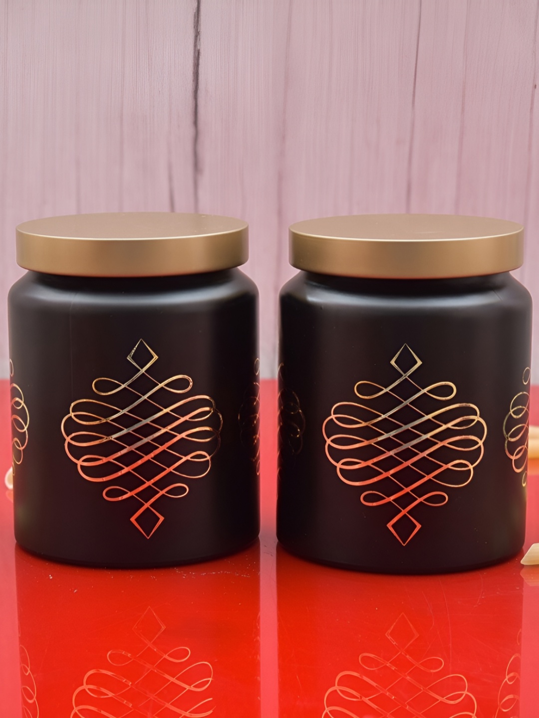 

MACHAK Black 3 Pieces Glass Canister 700ml each