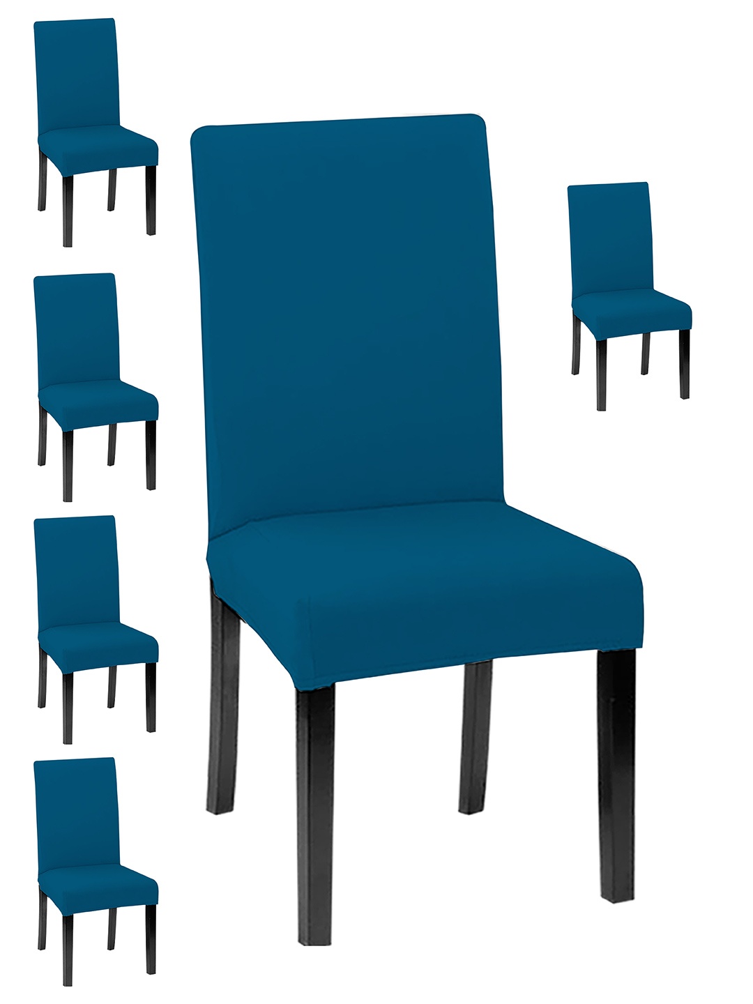 

Lazi 6 Pieces Blue 200 GSM Elastic Stretchable Dining Chair Covers