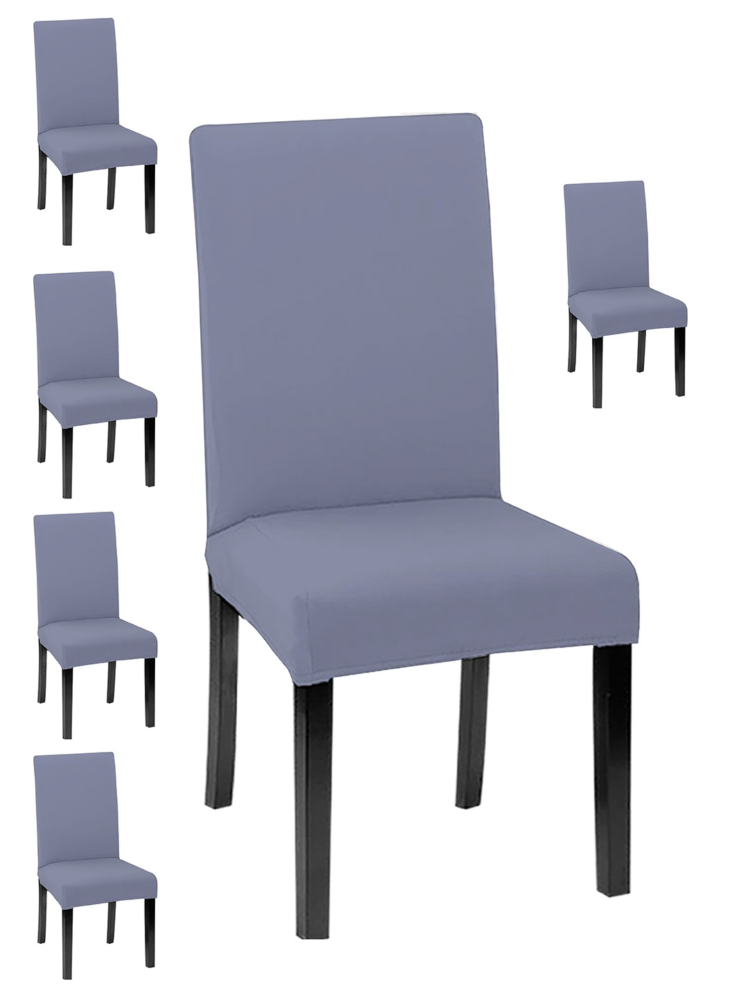 

Lazi 6 Pieces Grey 200 GSM Elastic Stretchable Dining Chair Covers