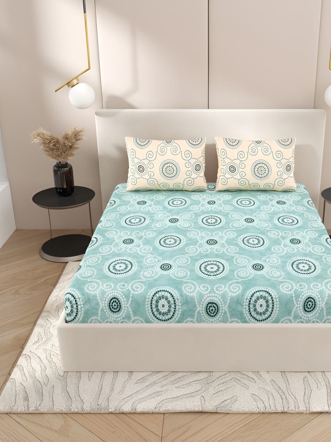 

Jinaya's Cosmos Multi Floral 300 TC Cotton King Bedsheet with 2 Pillow Covers