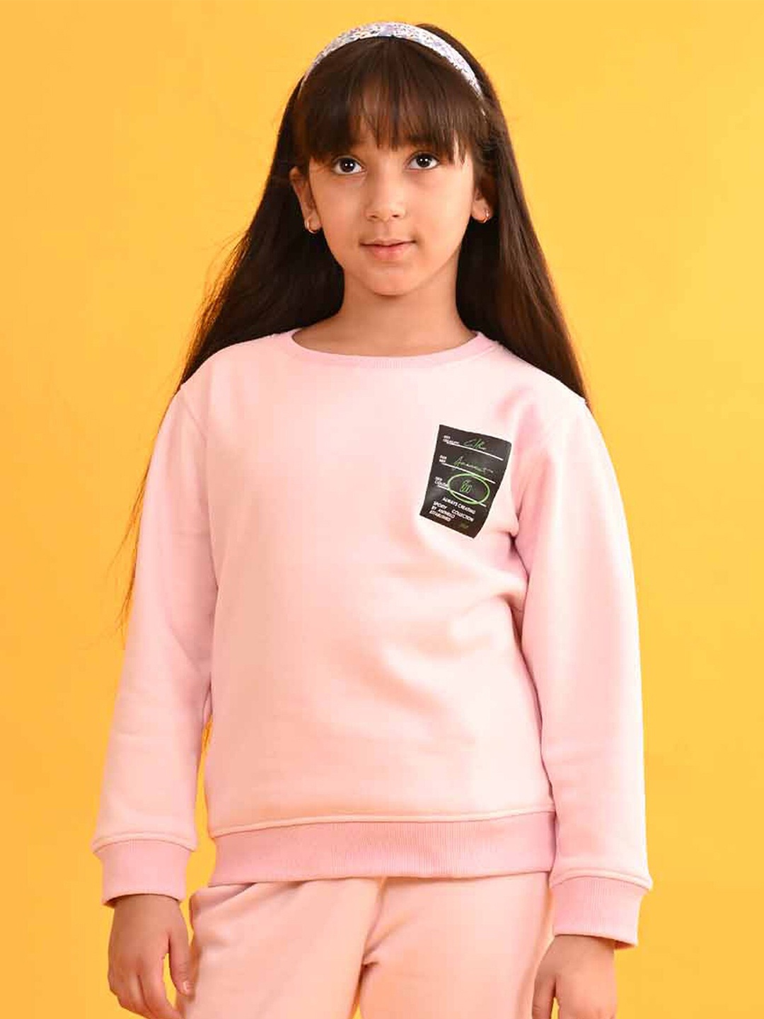 

Anthrilo Girls Round Neck Fleece Sweatshirt, Pink