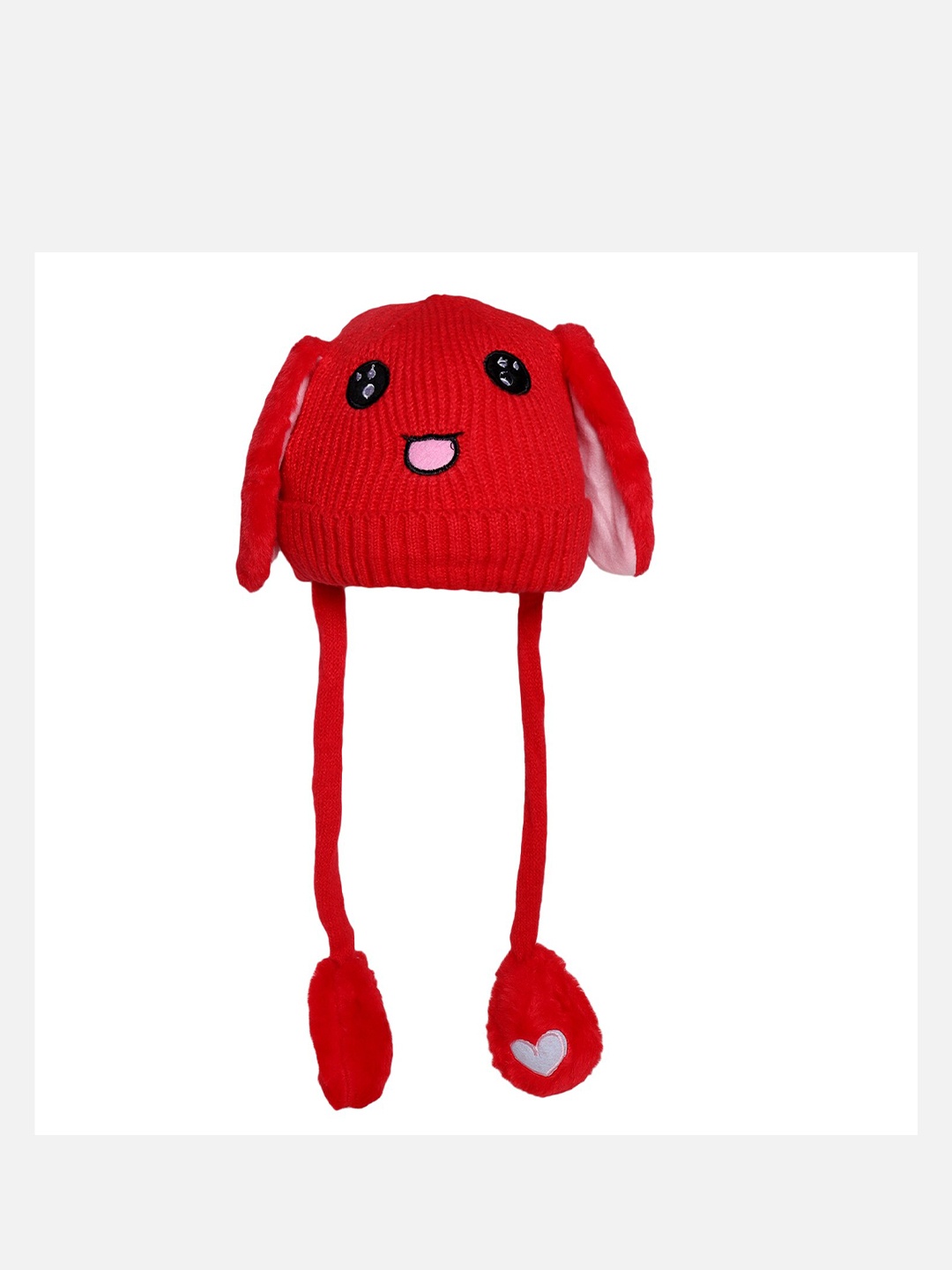

Zacharias Boys Rabbit Shaped Woollen Beanie, Red