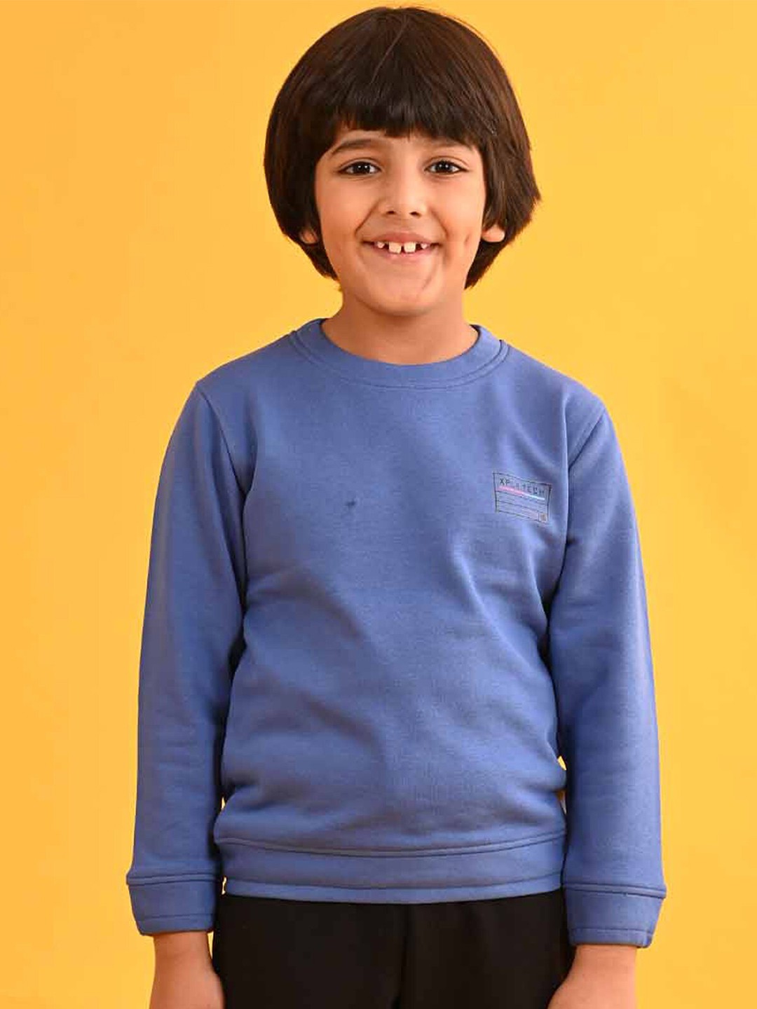 

Anthrilo Boys Round Neck Fleece Pullover, Blue