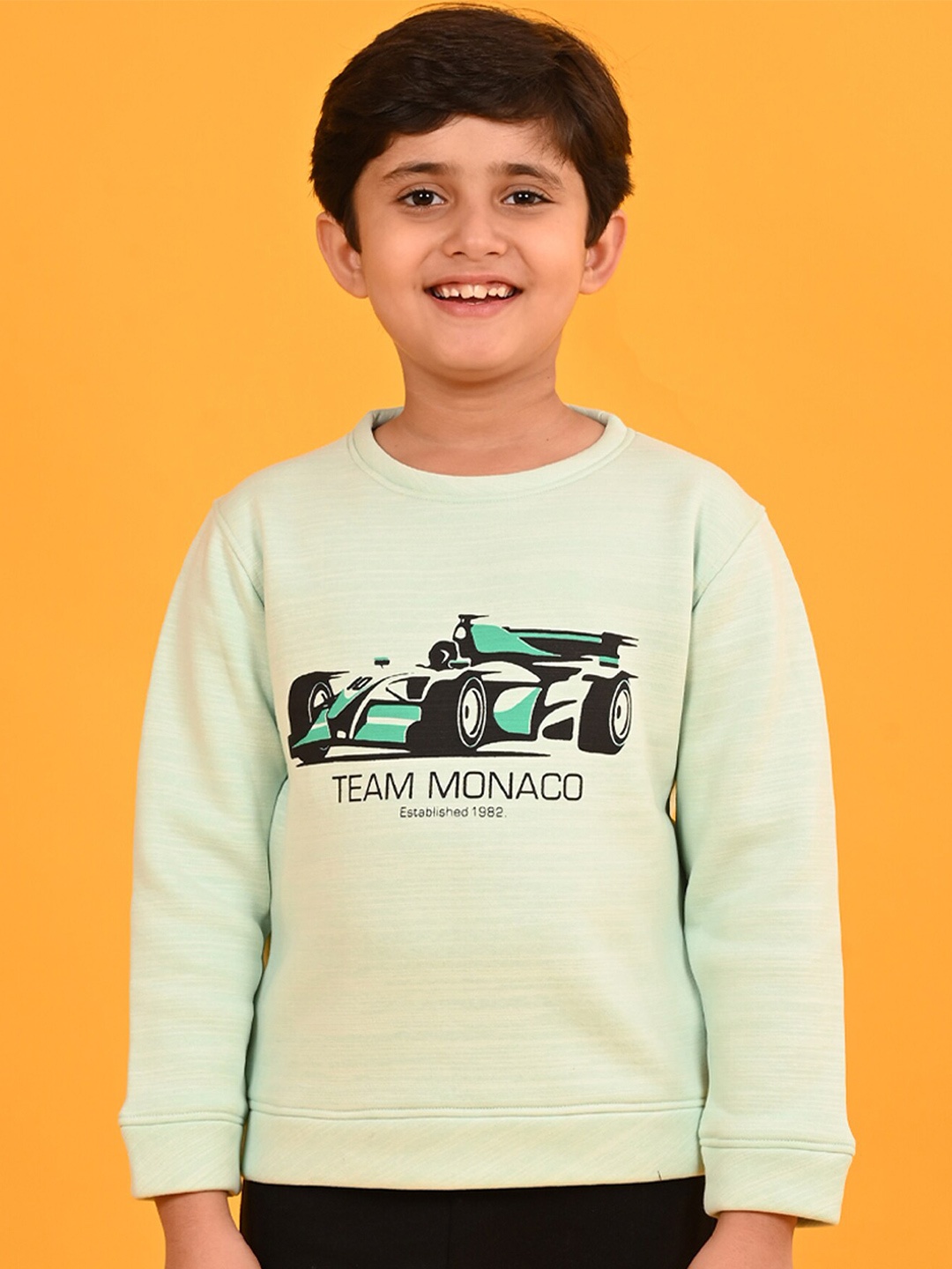 

Anthrilo Boys Graphic Printed Sweatshirt, Sea green