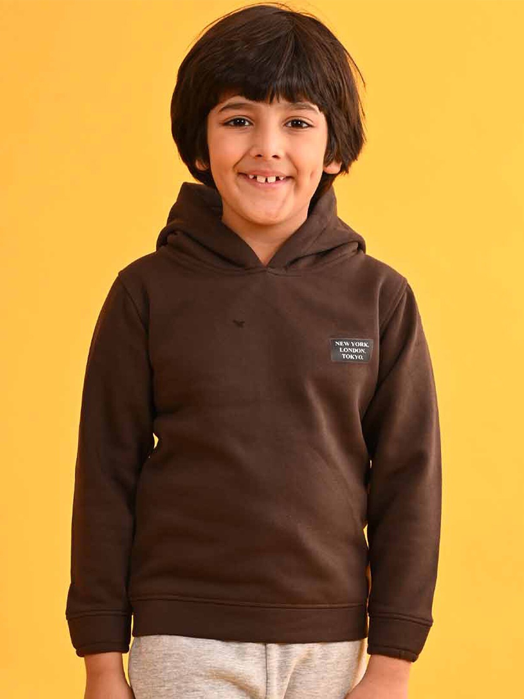 

Anthrilo Boys Hooded Fleece Sweatshirt, Brown