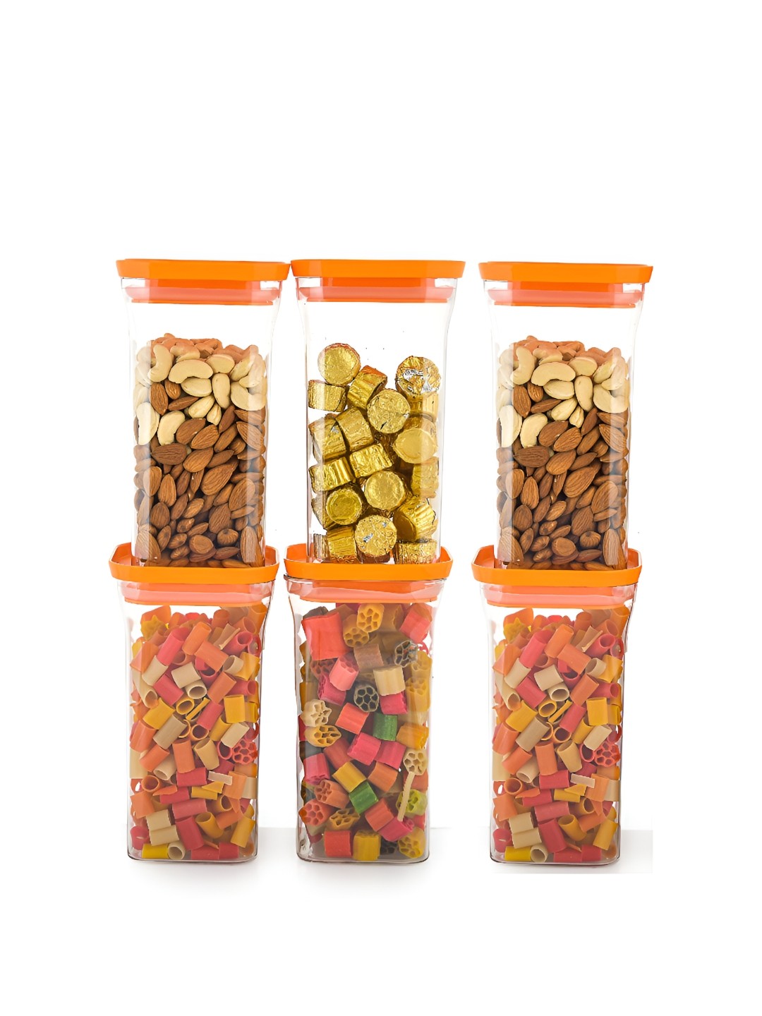 

MACHAK 6 Pieces Orange Kitchen Storage Containers