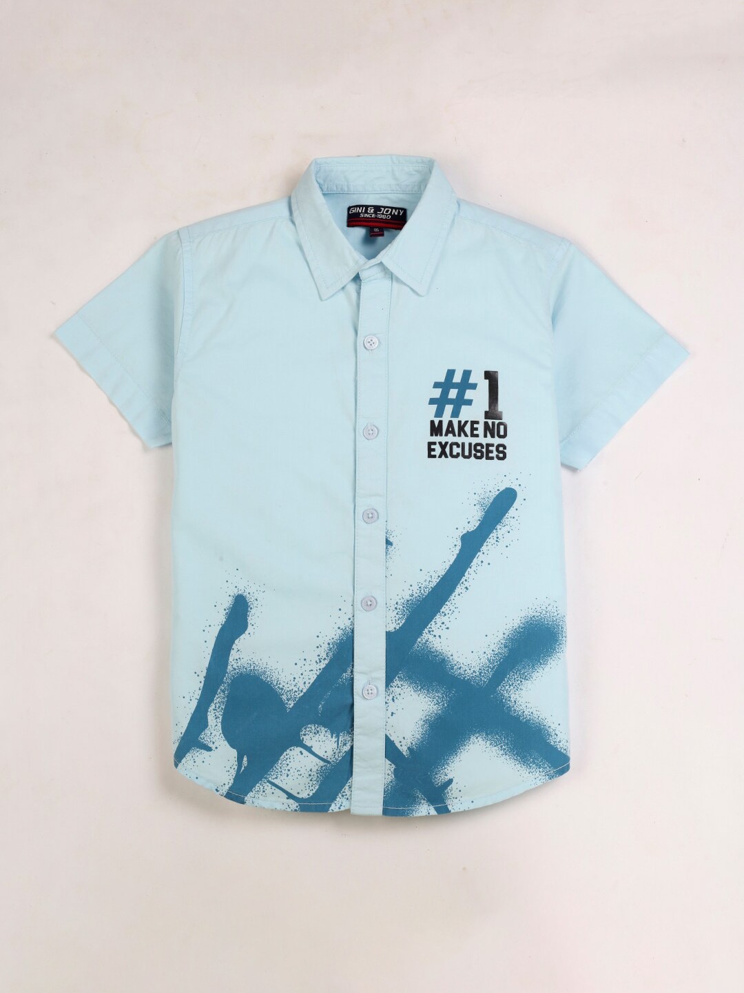 

Gini and Jony Boys Abstract Printed Cotton Casual Shirt, Blue