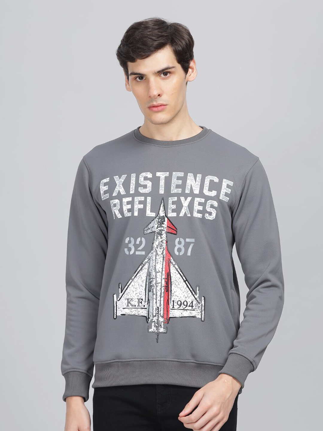 

Parcel Yard Typography Printed Pullover Sweatshirt, Grey