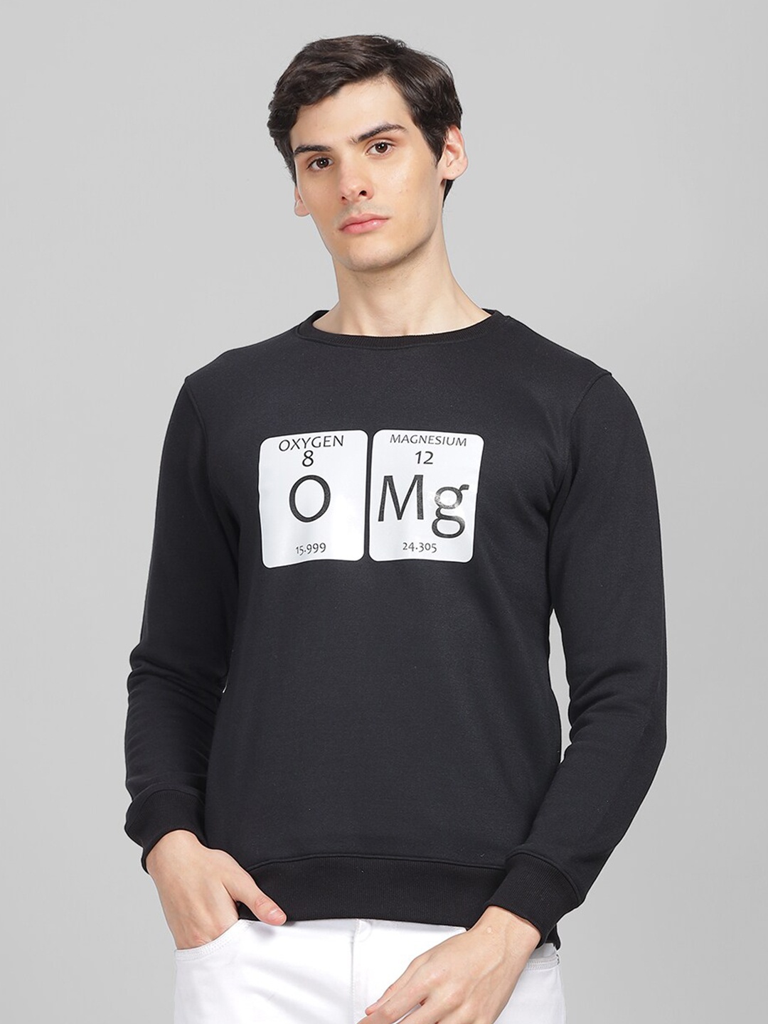

Parcel Yard Typography Printed Round Neck Pullover Sweatshirt, Black
