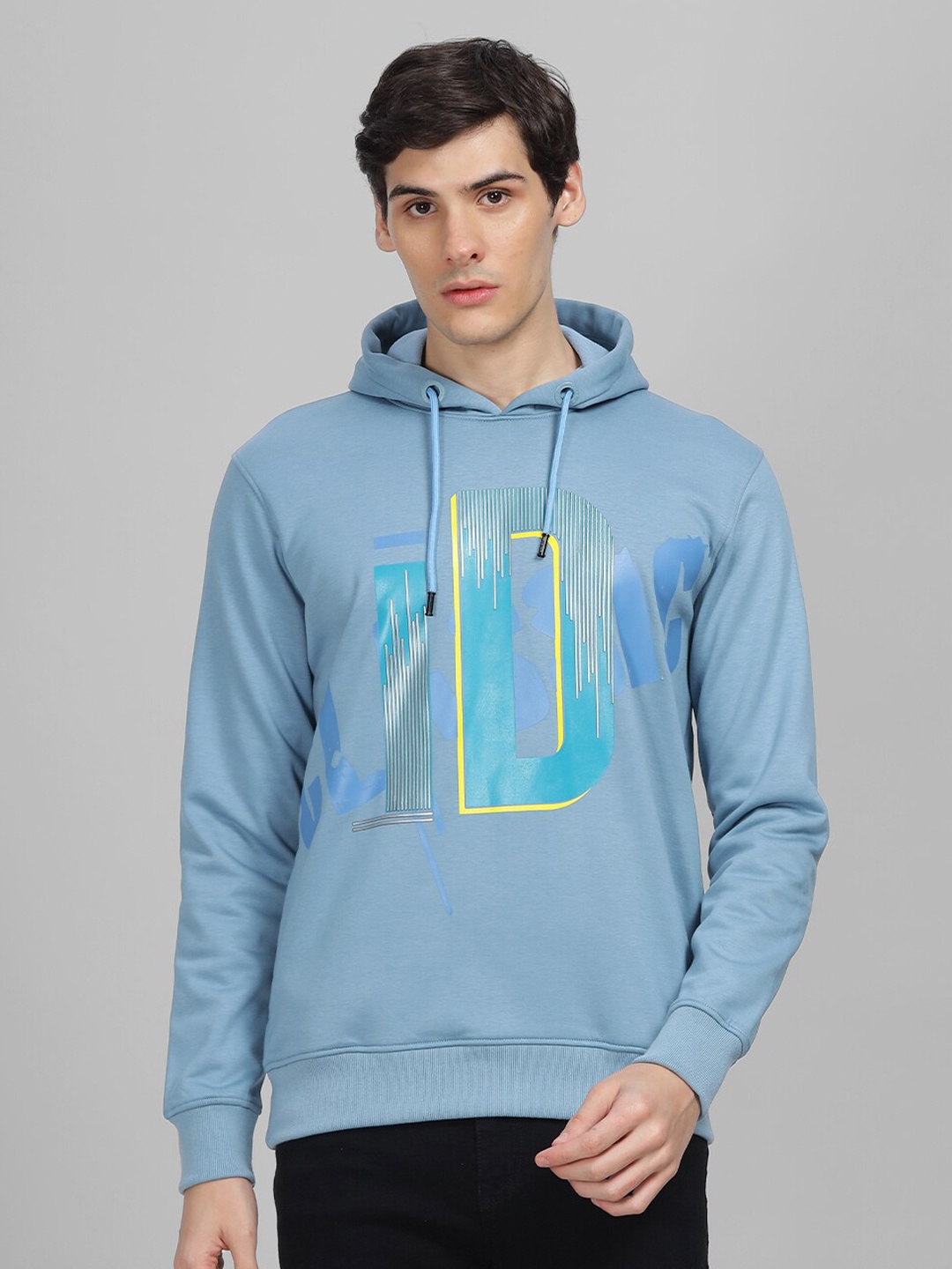 

Parcel Yard Typography Printed Fleece Hooded Pullover Sweatshirt, Blue