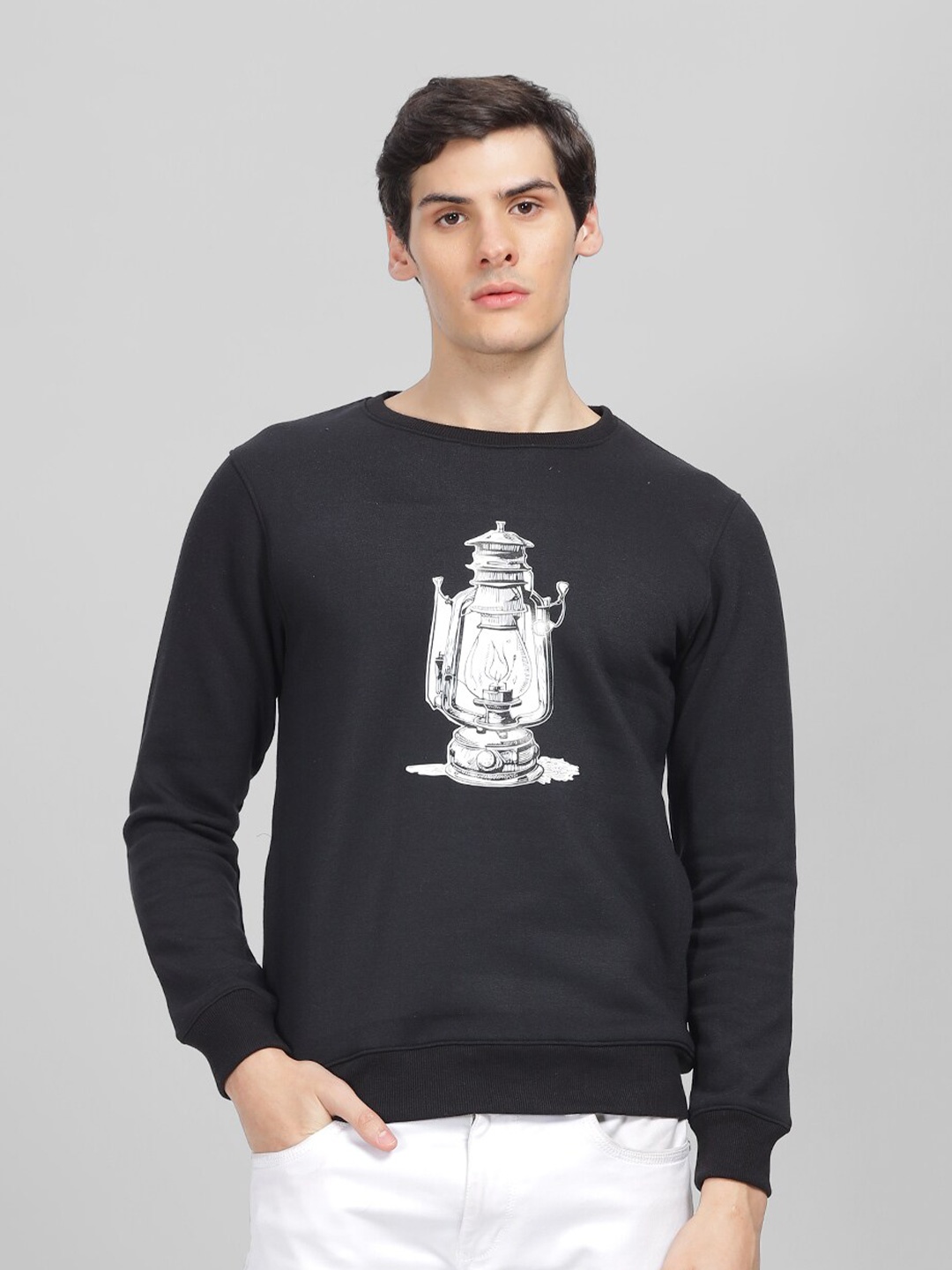 

Parcel Yard Graphic Printed Pullover Sweatshirt, Black