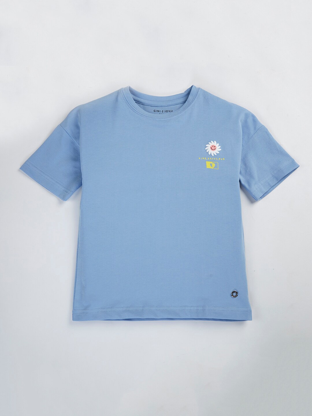 

Gini and Jony Graphic Printed Cotton T-shirt, Blue