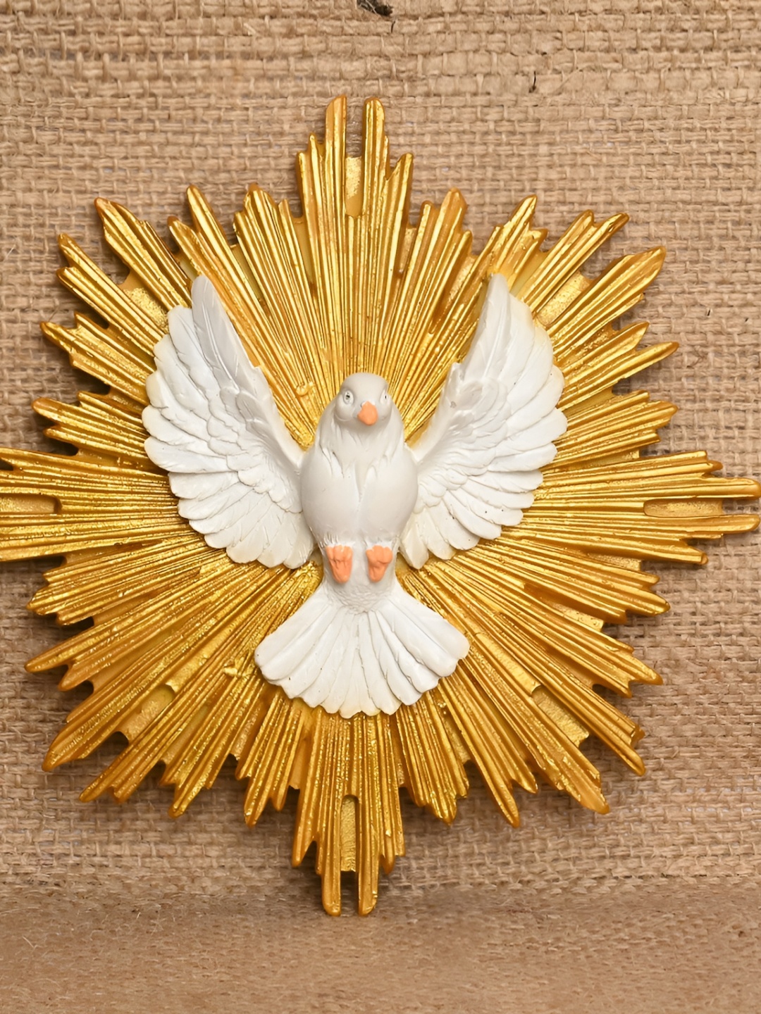 

KARIGHAR Gold-Toned & White Holy Spirit Catholic idol Religious Idol Showpiece