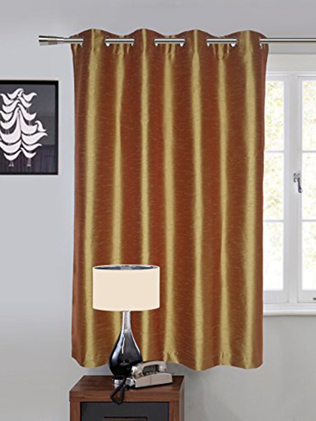 

Lushomes Gold Black Out Window Curtain