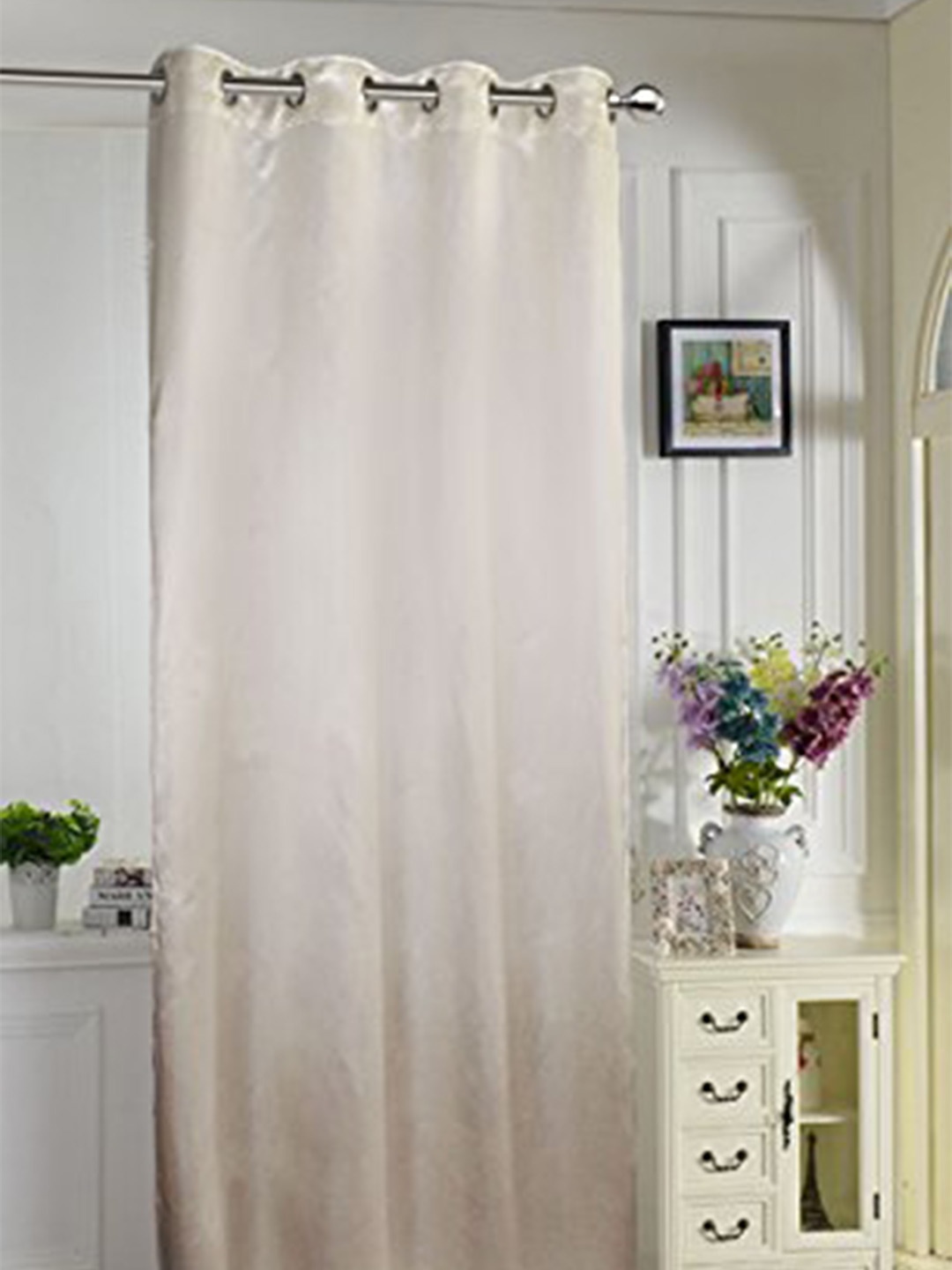 

Lushomes Cream-Coloured Black Out Long Door Curtain