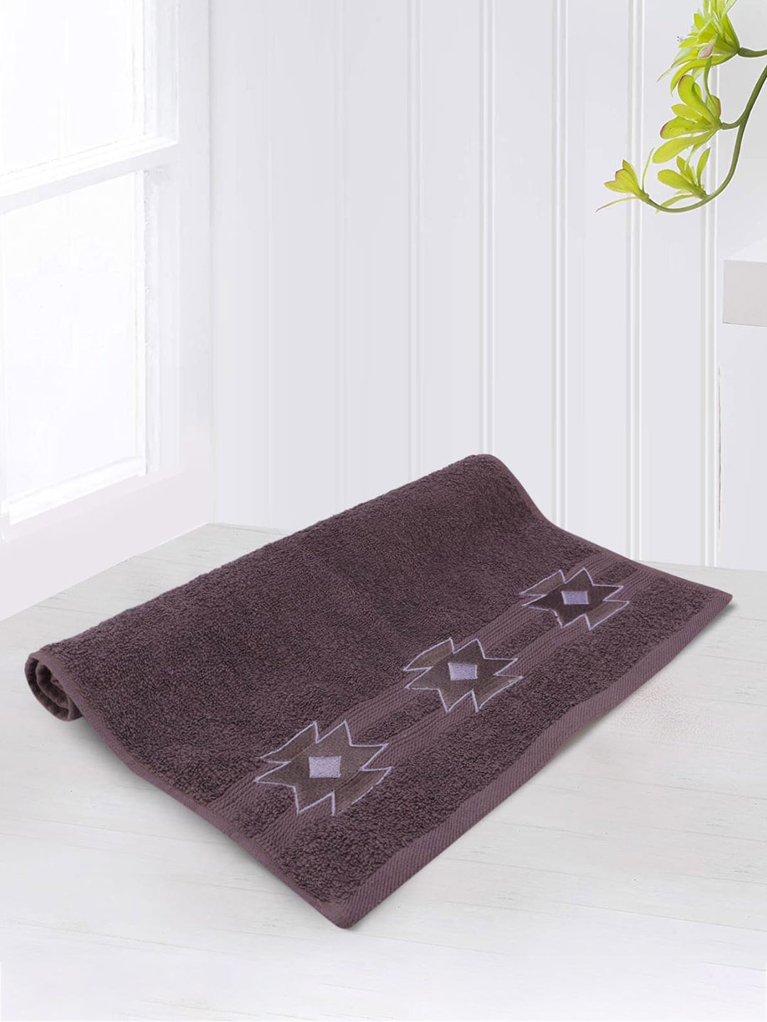 

LUSH & BEYOND Purple Self- designed 500 GSM Cotton Hand Towel