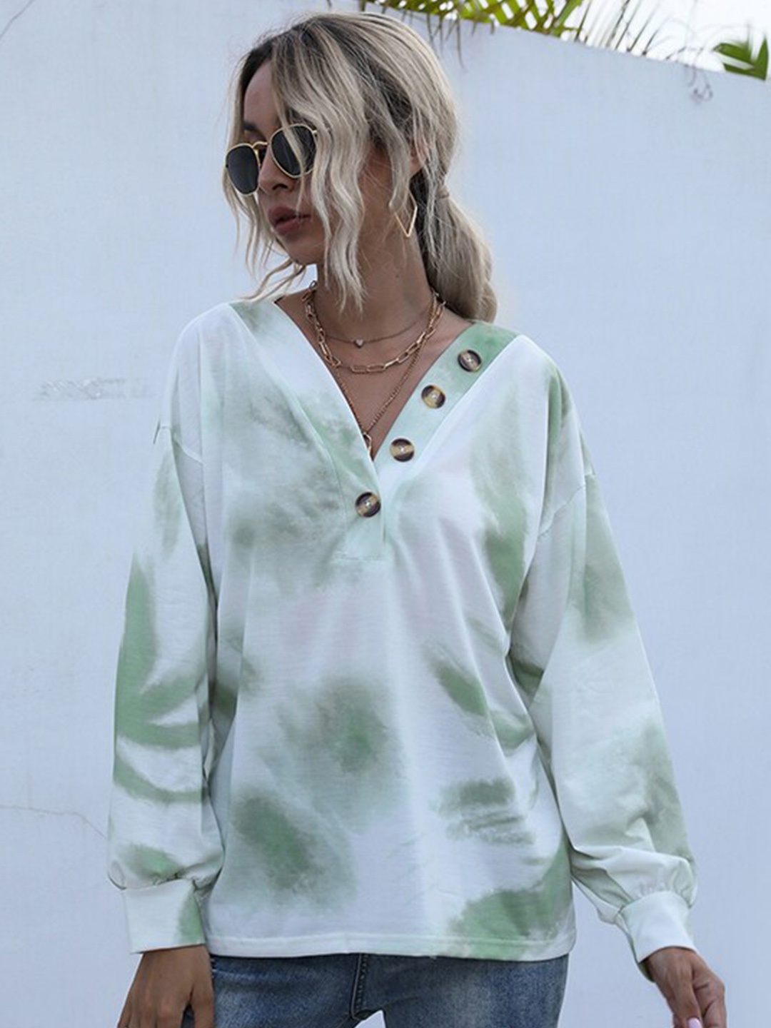 

StyleCast Green Abstract Printed Pullover Sweatshirt