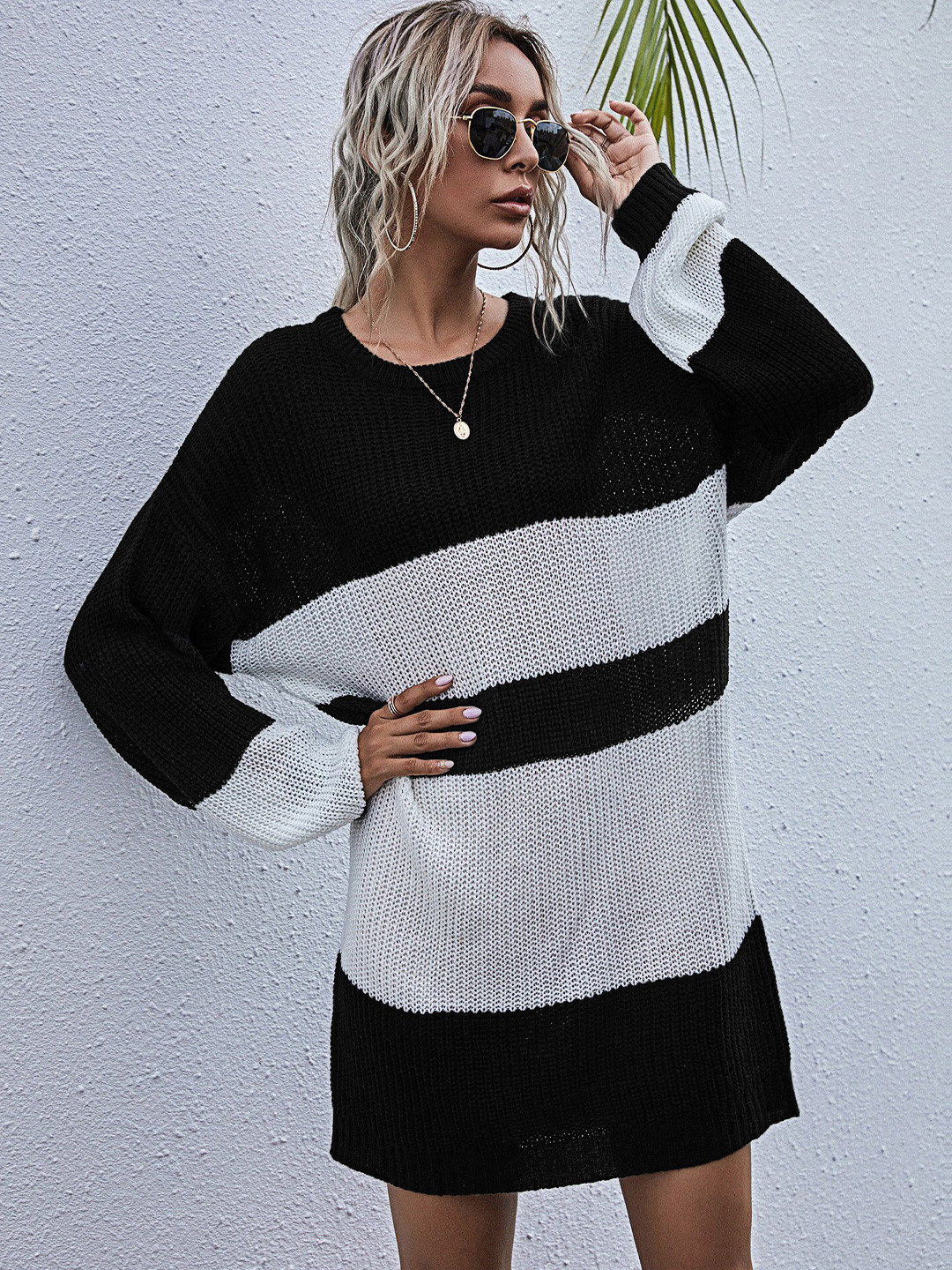 

StyleCast Black & Grey Colourblocked A-Line Dress