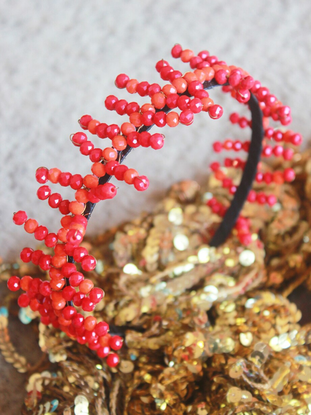 

Choko Girls Beaded Hairband, Red