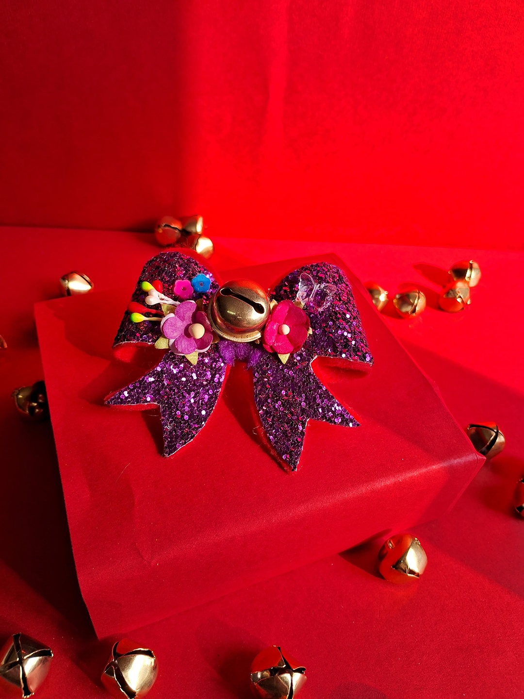 

Choko Girls Santa's Xmas Bow Alligator Hair Clip, Purple
