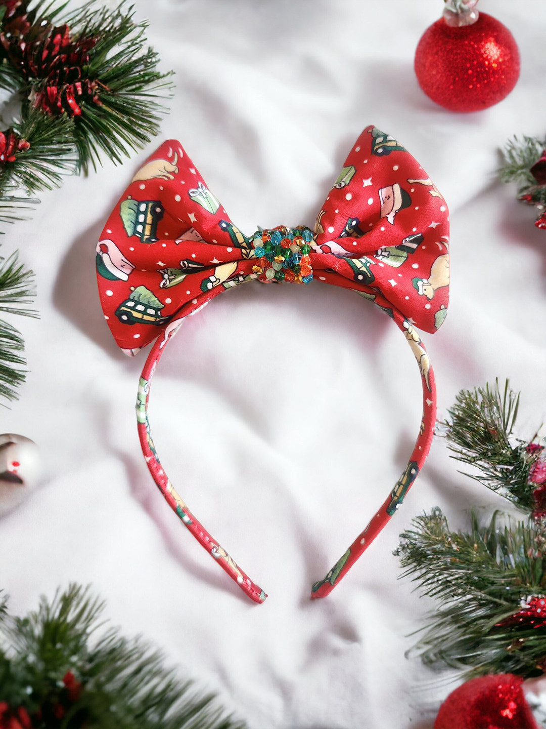 

Choko Santa's Xmas Bow Hair Band, Red