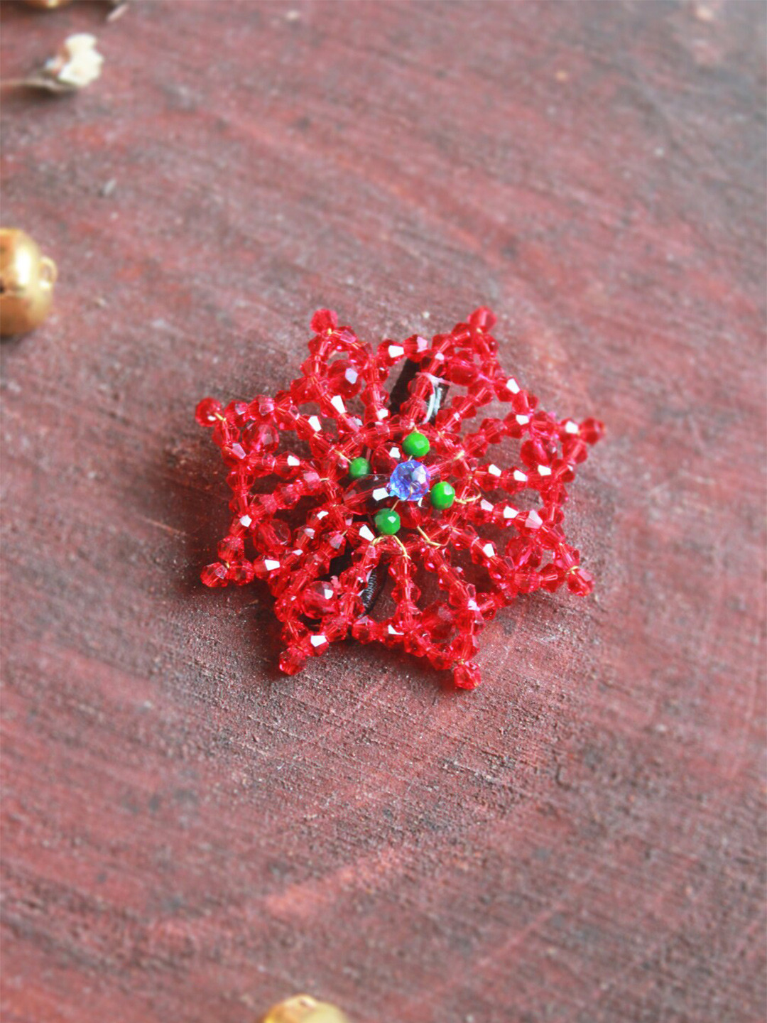 

Choko Girls Beaded Alligator Hair Clip, Red