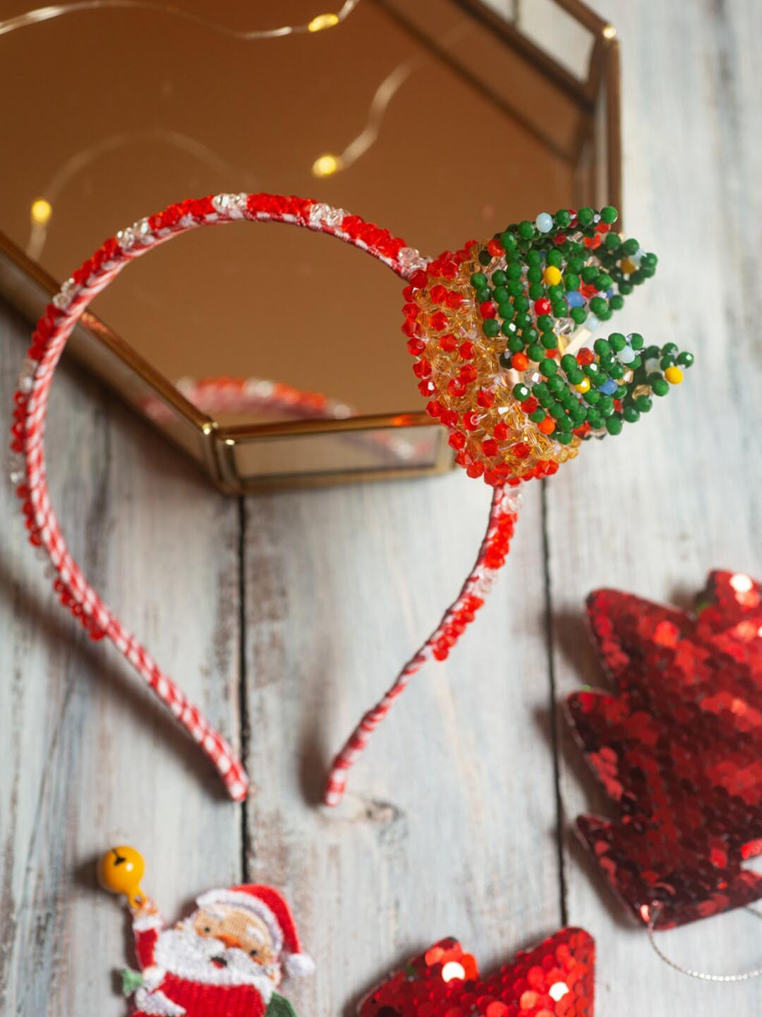 

Choko Holiday Santa Crown Tiara Hairband, Red