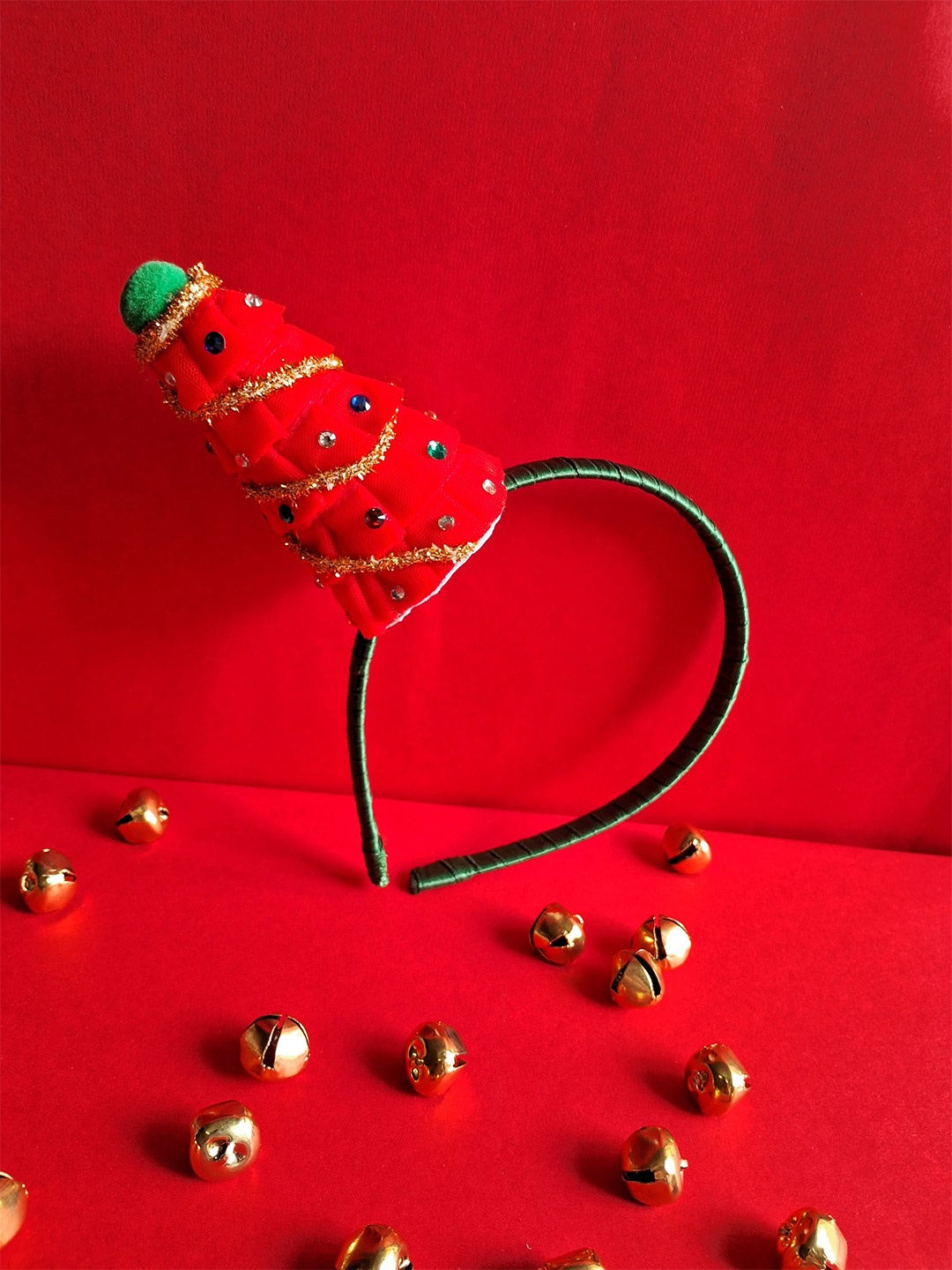 

Choko Girls Embellished Xmas Hat Hairband, Red